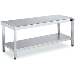 Table de Travail Centrale Inox avec 1 Étagère - Gamme 600 - Hauteur 600 - Distform