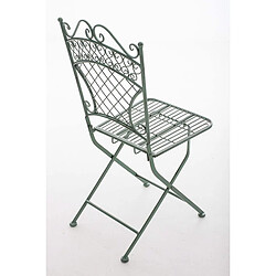 Avis Decoshop26 Chaise de jardin pliable en fer forgé vert vieilli MDJ10081