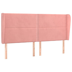 Maison Chic Tête de lit moderne avec oreilles pour chambre - Décoration de lit Rose 203x23x118/128 cm Velours -MN57204