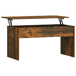 Maison Chic Tabls basse,Table Console pour salon Chêne fumé 102x50,5x52,5 cm Bois d'ingénierie -MN86150