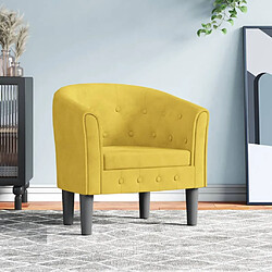 vidaXL Fauteuil jaune velours