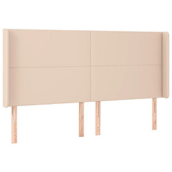 Avis Maison Chic Tête de lit scandinave à LED,meuble de chambre Cappuccino 163x16x118/128 cm Similicuir -MN10489