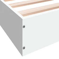 Vidaxl Cadre de lit Blanc 140x190 cm bois d'ingénierie pas cher