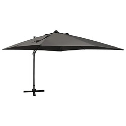 Maison Chic Parasol Jardin | Parasol déporté avec mat et lumières LED Anthracite 300 cm - GKD24794