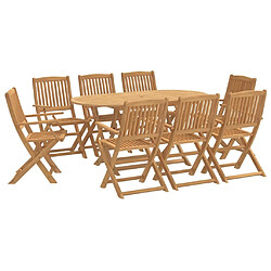 Maison Chic Ensemble de salle à manger de jardin 9 pcs,Table et chaises d'extérieur pour relax bois d'acacia solide -GKD597581