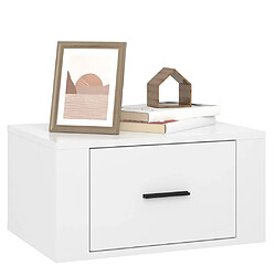 Avis vidaXL Table de chevet murale Blanc brillant 50x36x25 cm