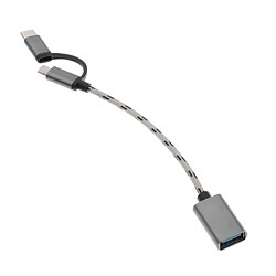 Avis Adaptateur De Cordon De Câble De Données USB-C 2 En 1 Micro USB Type C Robuste, Argent