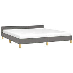 Avis Maison Chic Lit adulte - Cadre Structure de lit avec tête de lit Contemporain Gris foncé 160 x 200 cm Tissu -MN83691