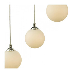 Avis Luminaire Center Suspension Federico Chrome poli,verre opale 5 ampoules 150cm