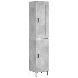 vidaXL Buffet haut Gris béton 34,5x34x180 cm Bois d'ingénierie