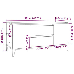 vidaXL Meuble TV Chêne sonoma 102x44,5x50 cm Bois d'ingénierie pas cher