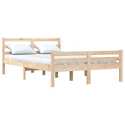 Avis Maison Chic Lit adulte - Lit simple Cadre de lit,Structure du lit Contemporain Bois massif 140x200 cm -MN90459