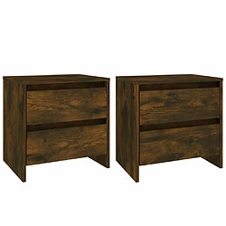 Maison Chic Lot de 2 Tables de chevet - Tables de Nuit Chêne fumé 45x34,5x44,5 cm Aggloméré