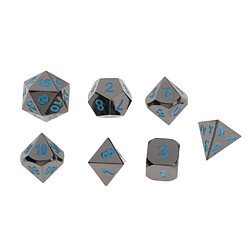 7 Pièces En Métal Polyédrique Pour Du0026D Pathfinder RPG Game Black Nickel Blue