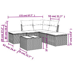 Avis vidaXL Salon de jardin avec coussins 6 pcs marron résine tressée