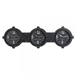 Look & Feel Horloge Murale DKD Home Decor Verre Noir Fer (58 x 6.5 x 18 cm)