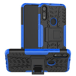 Coque en TPU peau de pneu avec béquille bleu pour votre Motorola Moto E7