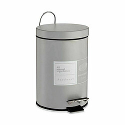 Berilo Poubelle à pédale Beauty Products Blanc Gris Acier Plastique 3 L (6 Unités)