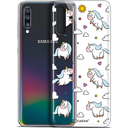 Caseink Coque Pour Samsung Galaxy A70 (6.7 ) [Gel HD Collection Fantasia Design Licorne In the Sky - Souple - Ultra Fin - Imprimé en France]