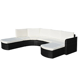 Maison Chic Salon de jardin 4 pcs + coussins - Mobilier/Meubles de jardin - Table et chaises d'extérieur résine tressée noir -MN55956