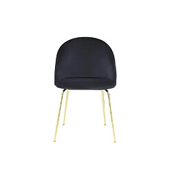 Avis Vente-Unique Lot de 2 chaises - Velours et acier inoxydable doré - Noir - MELBOURNE