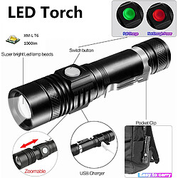 BESTA Lampe Torche, Lampe de Poche 1000Lumens Lampe Torche LED Rechargeable USB, 4 Modes Eclairage, IPX4 Étanche, Lampe de Poche Zoomable pour Camping, Randonnée, D'urgence (2Pack, Batterie Incluse)