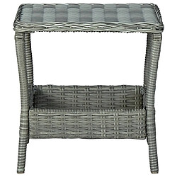 vidaXL Table de jardin Gris clair 45x45x46,5 cm Résine tressée