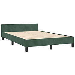 Maison Chic Lit adulte 120x200cm- Cadre de lit avec tête de lit Contemporain pour chambre Vert foncé Velours -MN88168 pas cher