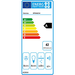 Hotte décorative murale 90cm 603m3/h blanc - eff90462ow - ELECTROLUX