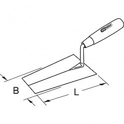 KS TOOLS 144.0125 Truelle italienne carrée - lame acier - manche bois - 240 mm