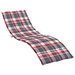 Maison Chic Coussin Confort | pouf | Coussin de chaise longue à carreaux rouge 200x60x3 cm -GKD55476