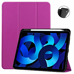 Xeptio Etui Apple iPad 10,9 pouces 2022 Smartcover violet avec porte stylet - Housse violette coque protection iPad 10eme generation - Accessoires pochette