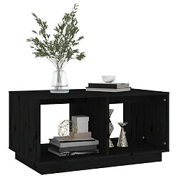 Avis vidaXL Table basse Noir 80x50x40 cm Bois massif de pin