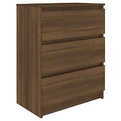 Maison Chic Buffet,Meuble de Rangement,commode pour salon,Cuisine Chêne marron 60x35x76 cm Bois d'ingénierie -MN56708