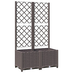 vidaXL Jardinière avec treillis Marron 80x40x136 cm PP