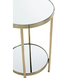 Avis Pegane Table d'appoint ronde en métal coloris doré et verre -diamètre 29 x hauteur 46 cm