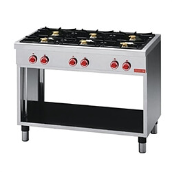 Piano de Cuisson 6 Feux Vifs Série 650 - Soubassement Ouvert - Gastro M