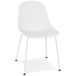 Alterego Chaise design perforée 'VIKY' blanche intérieure / extérieure