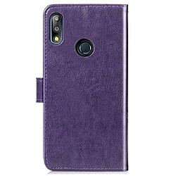 Avis Wewoo Housse Coque Étui en cuir à Motif fleurs repiquées Lucky Clover pour ASUS ZB631KLavec support & emplacements de cartesporte-monnaie et dragonne violet