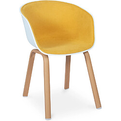 ICONIK INTERIOR Chaise de salle à manger scandinave rembourrée avec accoudoirs Jaune