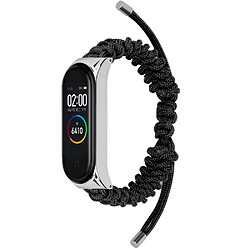 Bracelet en nylon corde tressée, réglable, noir pour votre Xiaomi Mi Band 5/6