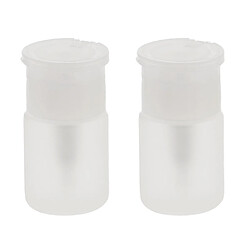 2x60ml Plastique Bouteille à Pompe Vide à Stockage Distributeur Liquide Dissolvant de Vernis à Ongles