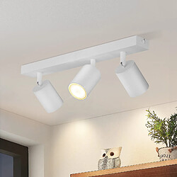 NETTLIFE 3 Spots Max.25w GU10 Plafond Blanc Pivotant à 350° Lampe de Couloir Moderne Applique Murale Industrielle pour Salon Chambre Cuisine