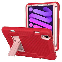 Coque en TPU + silicone avec béquille rouge pour votre Apple iPad mini (2021)