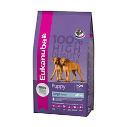 EUKANUBA Croquettes pour chiot de grande race - 100% complet et équilibré - Sans arôme artificiel ajouté - Au poulet - 15kg