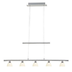 Brilliant (Lighting) Suspensions a 5 lumières ajustable en hauteur TONJA 5x5W LED intégrée CHROME BLANC