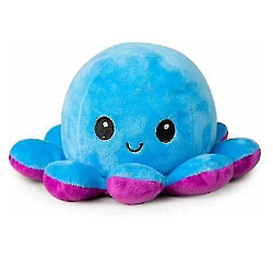 Universal Pieuvre en peluche réversible mignon retourné jouet souple cadeau joyeux triste humeur bleu violet