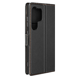 Avizar Etui pour Samsung S24 Ultra Portefeuille Support Rabat magnétique Noir