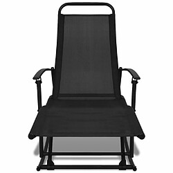 Maison Chic Chaise à bascule de jardin - Fauteuil d'extérieur Acier et textilène Noir -MN93966