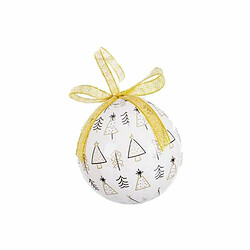 Avis BigBuy Christmas Boules de Noël Blanc Doré Papier Polyfoam 7,5 x 7,5 x 7,5 cm (14 Unités)